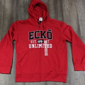 Ecko Unlimited Red Zip Up Hoodie - NWT Size Large
